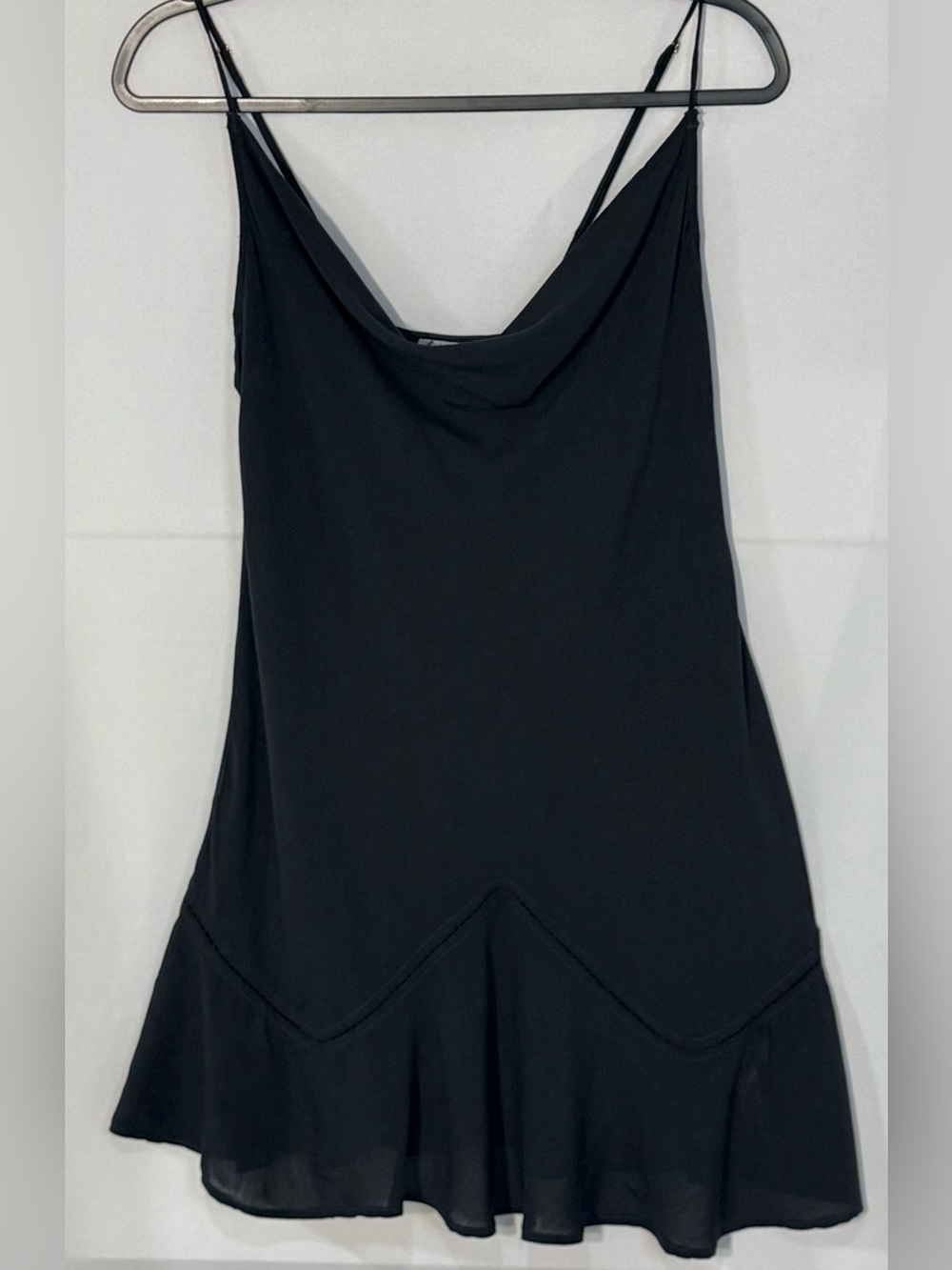 Itimately Free People Black Cowl Neck Slip Dress Ruffle Hem Size S - Picture 2 of 10